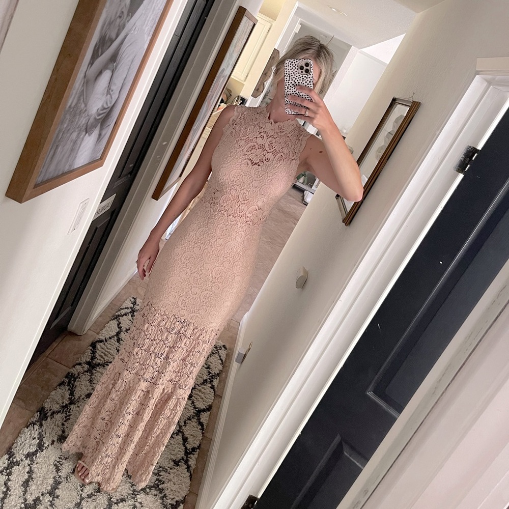 NIGHTCAP Cream Lace Bodycon Maxi Dress or Evening Gown